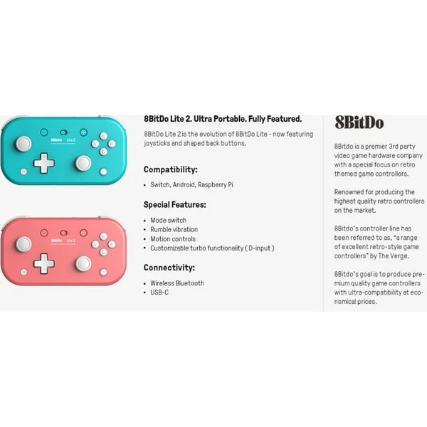 8BitDo Lite 2 Turquoise, Gamepad 13 8BitDo Lite 2 Turquoise, Gamepad – Bild 11