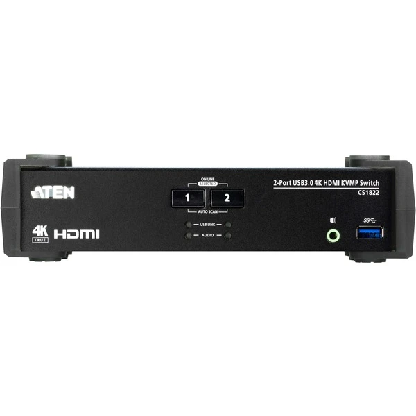 ATEN CS1822 2-Port USB 3.0 4K HDMI KVMP, KVM-Switch 4 ATEN CS1822 2-Port USB 3.0 4K HDMI KVMP, KVM-Switch – Bild 2