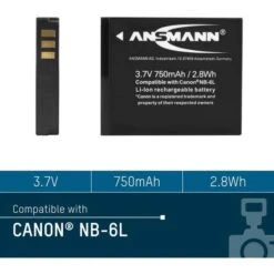 Ansmann A-Can NB 6 L, Kamera-Akku -Asus || HP || Digitus Verkäufe Ansmann A Can NB 6 L Kamera Akku@@987351 4