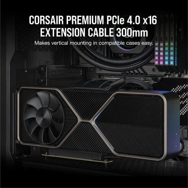 Corsair Premium PCIe 4.0 X16 Verlängerungskabel 90° – Bild 3
