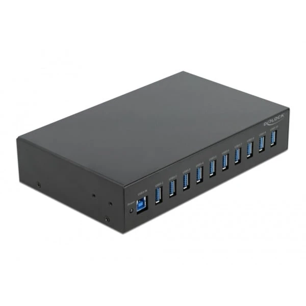 DeLOCK 25,4 Cm (10") Industrie Hub 10 X USB 3.2 Gen 1 Typ-A, USB-Hub 3 DeLOCK 25,4 Cm (10") Industrie Hub 10 X USB 3.2 Gen 1 Typ-A, USB-Hub