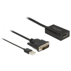 DeLOCK Adapterkabel, DVI + USB-A Stecker > DisplayPort Buchse