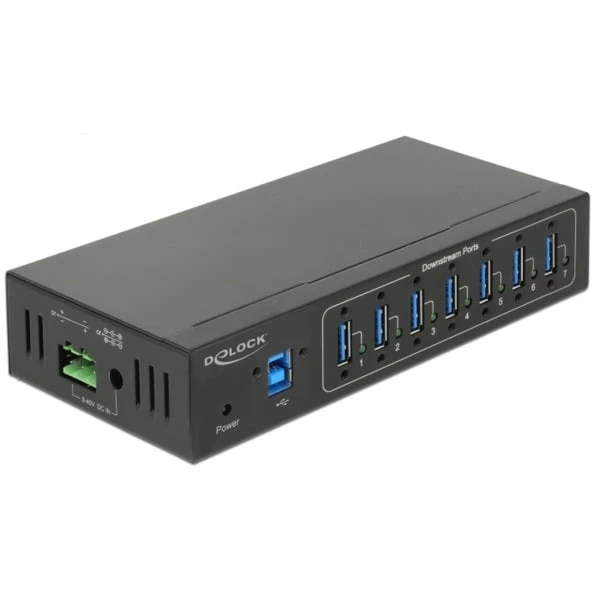 DeLOCK Externer Industrie Hub 7 X USB 3.0 Typ-A, USB-Hub