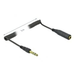 DeLOCK Spiral-Verlängerungskabel Klinke 6,35mm Stecker > Buchse