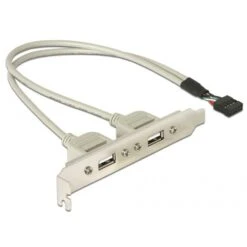 DeLOCK USB 2.0 Slotblende, 10 Pin Header > 2x USB-A Buchse