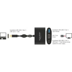 DeLOCK USB 3.2 Gen 1 Adapter, USB-C Stecker > USB-A + USB-C Buchse + VGA Buchse -Asus || HP || Digitus Verkäufe DeLOCK USB 3 2 Gen 1 Adapter USB C Stecker USB A USB C Buchse VGA Buchse@@rdua9p10 1