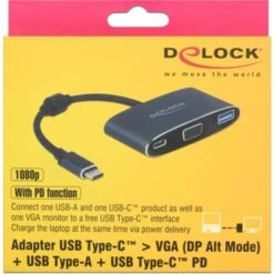 DeLOCK USB 3.2 Gen 1 Adapter, USB-C Stecker > USB-A + USB-C Buchse + VGA Buchse -Asus || HP || Digitus Verkäufe DeLOCK USB 3 2 Gen 1 Adapter USB C Stecker USB A USB C Buchse VGA Buchse@@rdua9p10 2