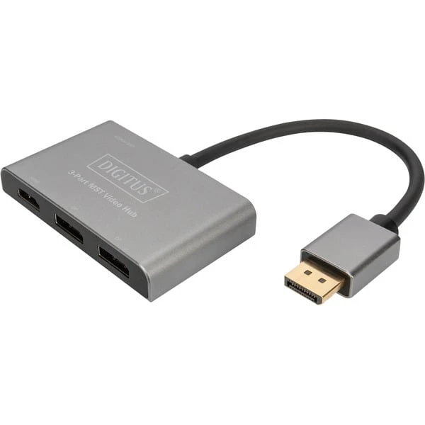 Digitus 3-Port MST Video Hub, DisplayPort > 2x DisplayPort + 1x HDMI, Adapter