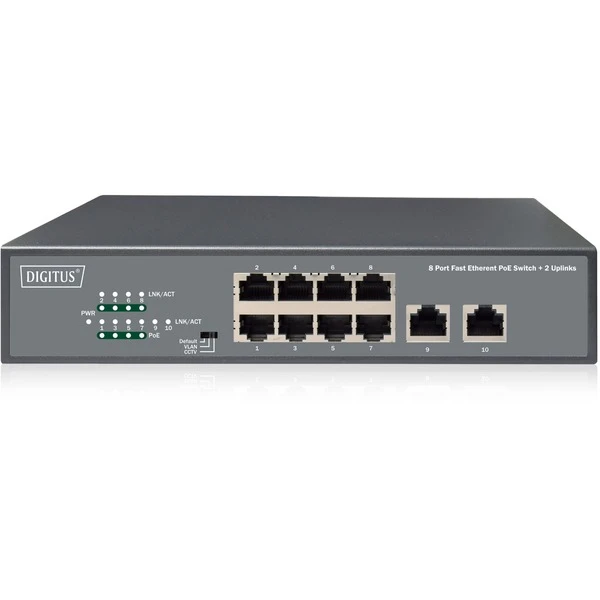 Digitus 8-Port Fast Etherent PoE-Switch + 2 Uplinks – Bild 2