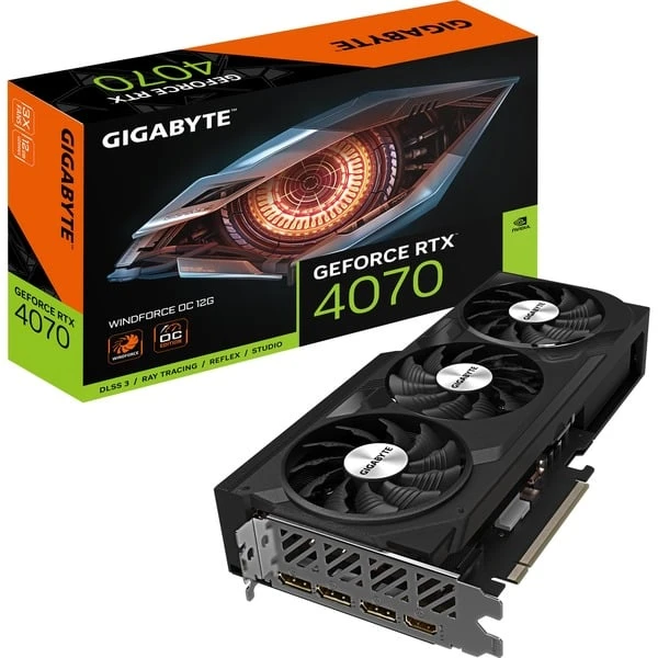 GIGABYTE GeForce RTX 4070 WINDFORCE X3 OC, Grafikkarte 3 GIGABYTE GeForce RTX 4070 WINDFORCE X3 OC, Grafikkarte