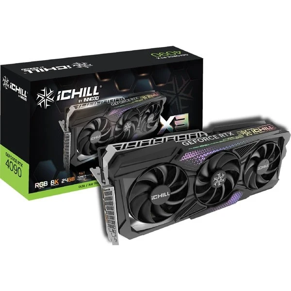 INNO3D GeForce RTX 4090 ICHILL X3, Grafikkarte 3 INNO3D GeForce RTX 4090 ICHILL X3, Grafikkarte