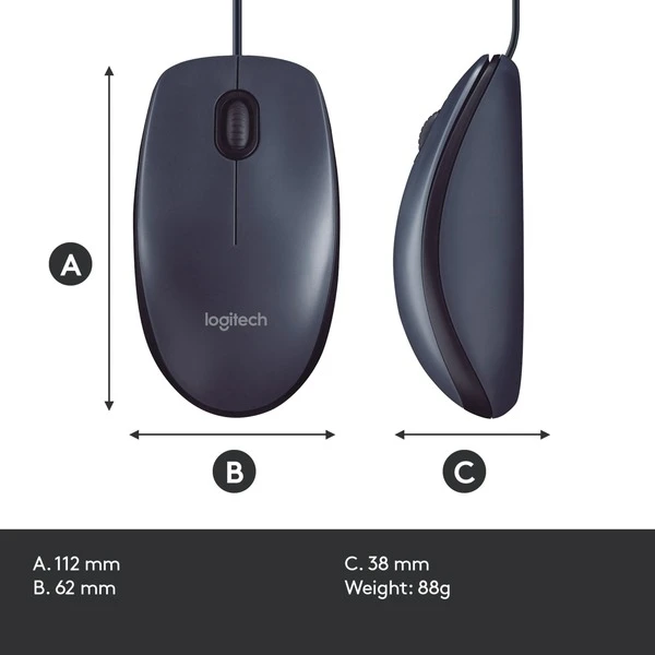 Logitech B100 Optical USB Mouse For Business, Maus 10 Logitech B100 Optical USB Mouse For Business, Maus – Bild 8