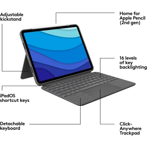 Logitech Combo Touch Für IPad Pro 11 Zoll (1./2./3./4. Generation), Tastatur – Bild 6