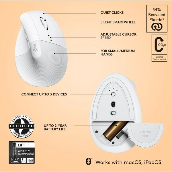 Logitech Lift Für Mac, Maus 8 Logitech Lift Für Mac, Maus – Bild 6