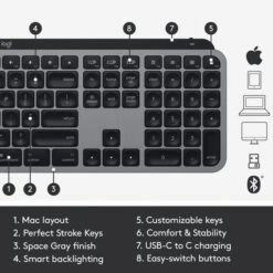 Logitech MX Keys Für Mac, Tastatur -Asus || HP || Digitus Verkäufe Logitech MX Keys f r Mac Tastatur@@ntzlvc 5