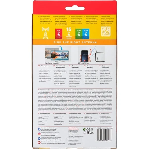 One For All DVB-T2 Zimmerantenne 6 One For All DVB-T2 Zimmerantenne – Bild 4